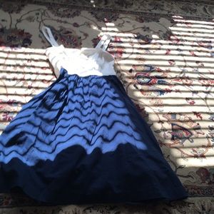 maeve S anthropologie sun dress summer navy white